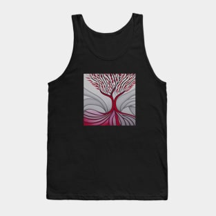 Lone Tree in Red and Gray Tank Top